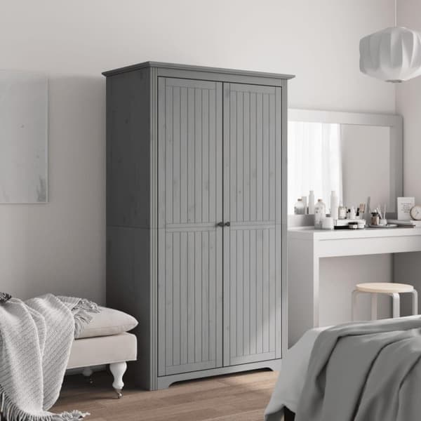 vidaXL Garderobe BODO grå 99x53,5x173 cm heltre furu