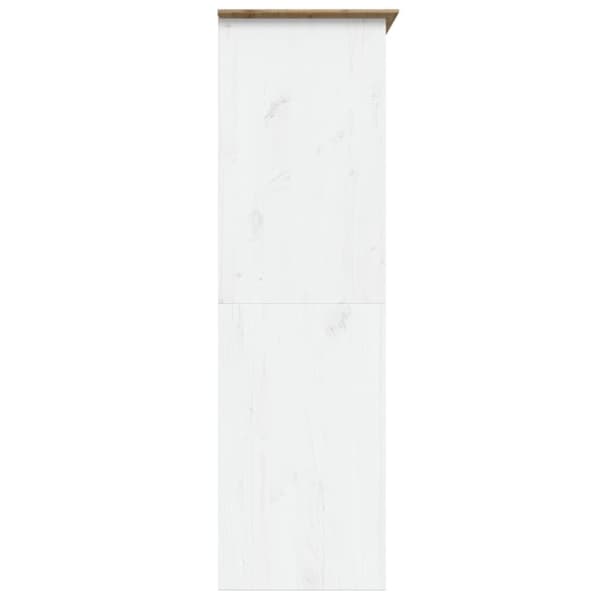vidaXL Klädskåp BODO vit och brun 146x53,5x173 cm massiv furu