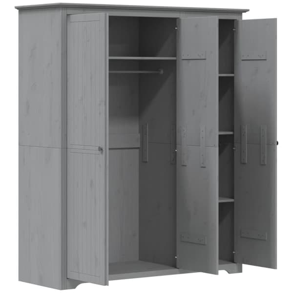 vidaXL Garderobe BODO grå 146x53,5x173 cm heltre furu