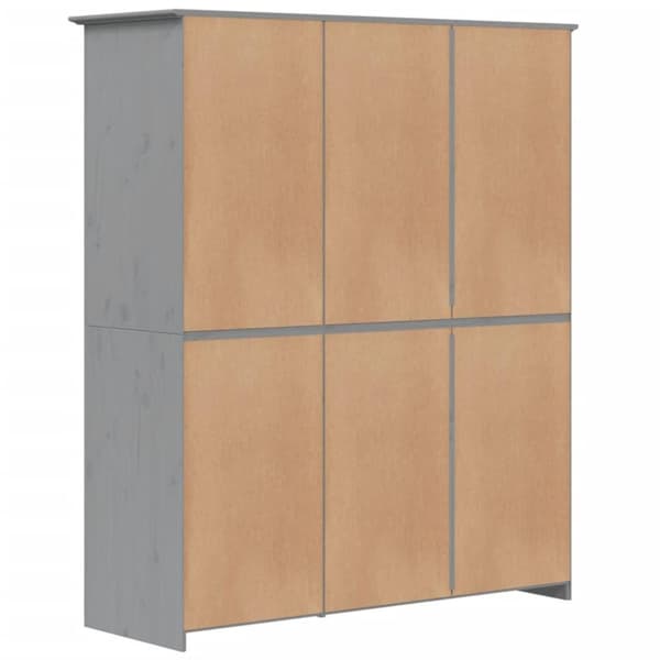 vidaXL Garderobe BODO grå 146x53,5x173 cm heltre furu