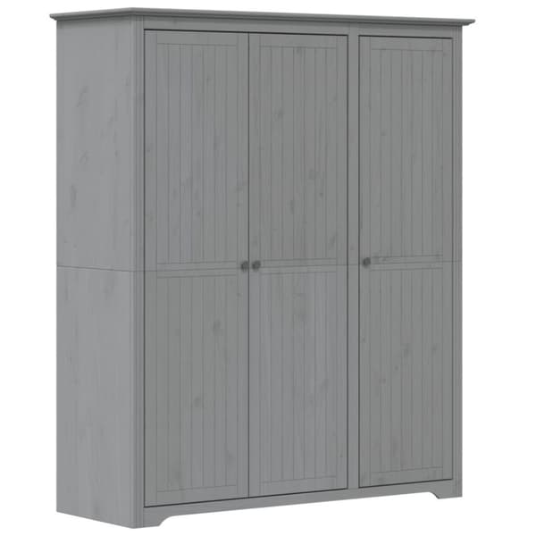 vidaXL Garderobe BODO grå 146x53,5x173 cm heltre furu