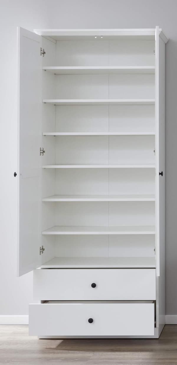 Rootz Garderobe - Skabe - med hylder - Hvid - 81 x 196 x 41 cm