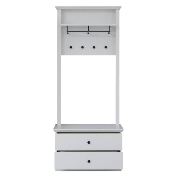 Rootz Garderobeset - Garderoberek met Bank - Wit - 81 x 196 x 41 cm