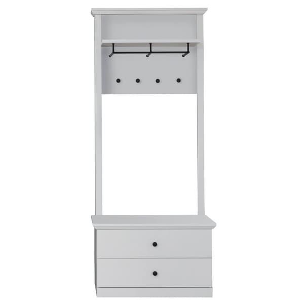Rootz Garderobeset - Garderoberek met Bank - Wit - 81 x 196 x 41 cm