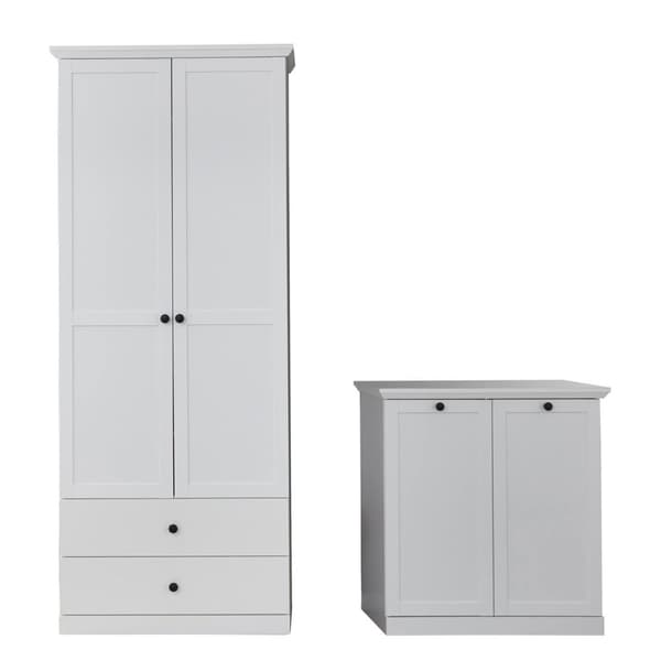 Rootz garderobeskab med kommode - Skabe - Hvid - 177 x 196 x 41 cm
