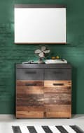 Miniatyrbild 3 av 5: Rootz Garderobsset 2-delat - Garderob - med spegel - Brun och Svart - 90 x 192 x 34 cm