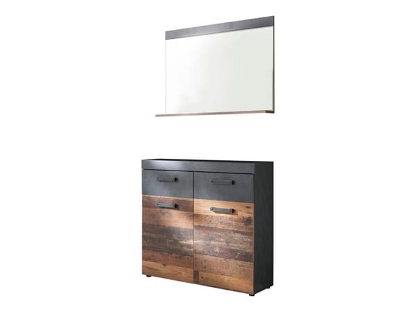 Rootz Garderobsset 2-delat - Garderob - med spegel - Brun och Svart - 90 x 192 x 34 cm