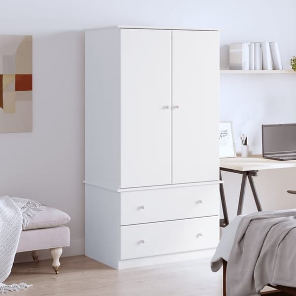 vidaXL klædeskab ALTA 90x55x170 cm massivt fyrretræ