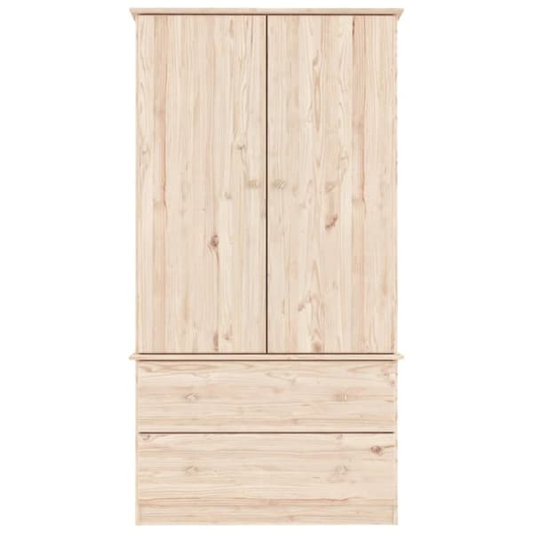 vidaXL klædeskab ALTA 90x55x170 cm massivt fyrretræ