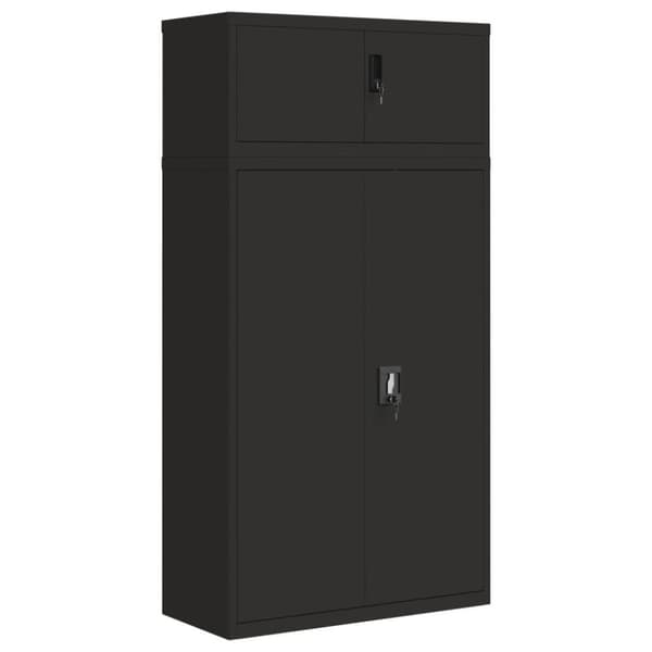 vidaXL Arkistokaappi musta 90x40x180 cm teräs