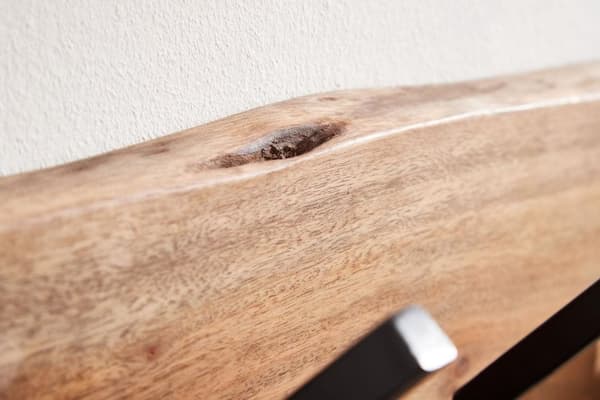 Rootz design naulakko akaasia massiivipuuta - metalli 100 x 29 x 12,5 cm - Koukkukisko eteisen naulakkoseinä - Vaatekaappipuuta
