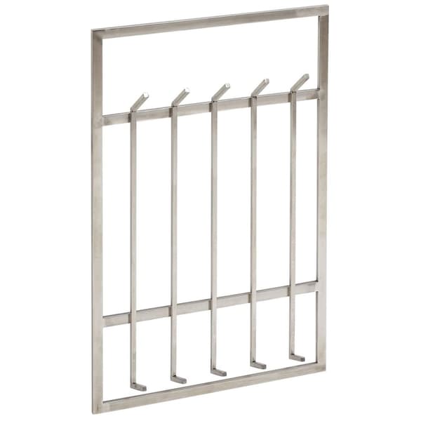 Rootz väggklädhängare metall silver 60x100x7,5 cm design hall klädhängare stål - Väggpanel krokskena - Garderobsvägg - Klädhängare hall