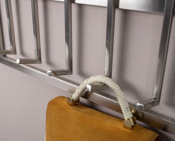 Rootz väggklädhängare metall silver 60x100x7,5 cm design hall klädhängare stål - Väggpanel krokskena - Garderobsvägg - Klädhängare hall