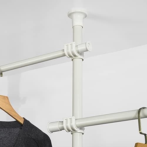 Rootz Teleskopgarderob Organizer-Hängande skena-Kläder Rack-Förvaringshyllor