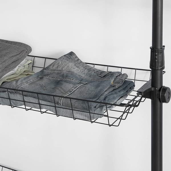 Rootz Justerbar Garderob Organizer - Klädhyllsystem Hängskena - Teleskopiska förvaringshyllor