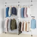 Miniatyrbillede 8 af 8: Rootz Justerbar Garderobe Organizer Tøj Hylde System-Hængeskinne-Teleskopisk opbevaringsreol