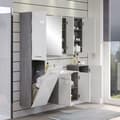 Miniatyrbillede 3 af 8: Rootz Bathroom Chest - Storage Cabinet - Vanity Unit - Drawer Stand - Bathroom Organizer - Wooden Furniture - Smoke Silver/White High Gloss - 35x68x34