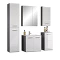 Miniatyrbillede 7 af 8: Rootz Bathroom Chest - Storage Cabinet - Vanity Unit - Drawer Stand - Bathroom Organizer - Wooden Furniture - Smoke Silver/White High Gloss - 35x68x34