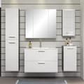 Miniatyrbillede 2 af 8: Rootz Bathroom Chest - Storage Cabinet - Vanity Unit - Drawer Stand - Bathroom Organizer - Wooden Furniture - Smoke Silver/White High Gloss - 35x68x34