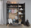 Miniatyrbillede 7 af 9: Rootz Baby Room Wardrobe - Cabinet - Closet - Storage - Armoire - Cupboard - Dresser - Grey - 130 x 190 x 60 cm