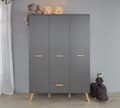 Miniatyrbillede 2 af 9: Rootz Baby Room Wardrobe - Cabinet - Closet - Storage - Armoire - Cupboard - Dresser - Grey - 130 x 190 x 60 cm