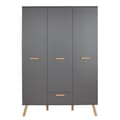 Miniatyrbillede 1 af 9: Rootz Baby Room Wardrobe - Cabinet - Closet - Storage - Armoire - Cupboard - Dresser - Grey - 130 x 190 x 60 cm