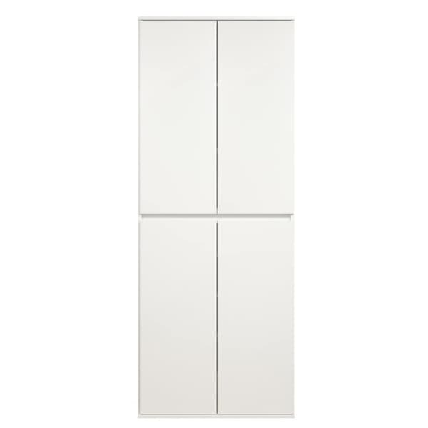 Rootz Multi-purpose Wardrobe - Storage Cabinet - Clothes Organizer - Modern Closet - Spacious Cupboard - Household Unit - White - 74 x 191 x 34 cm