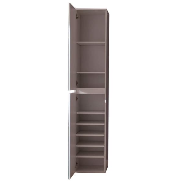 Rootz Mirror Wardrobe - Storage Closet - Reflective Cabinet - Mirror Cabinet - Shelving Unit - Storage Unit - Organizer - White Melamine - 37 x 191 x