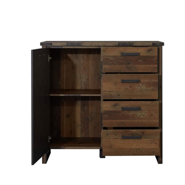 Rootz Living Room Chest of Drawers - Dresser - Storage Cabinet - Sideboard - Buffet - Credenza - Brown - 119 x 110 x 42 cm