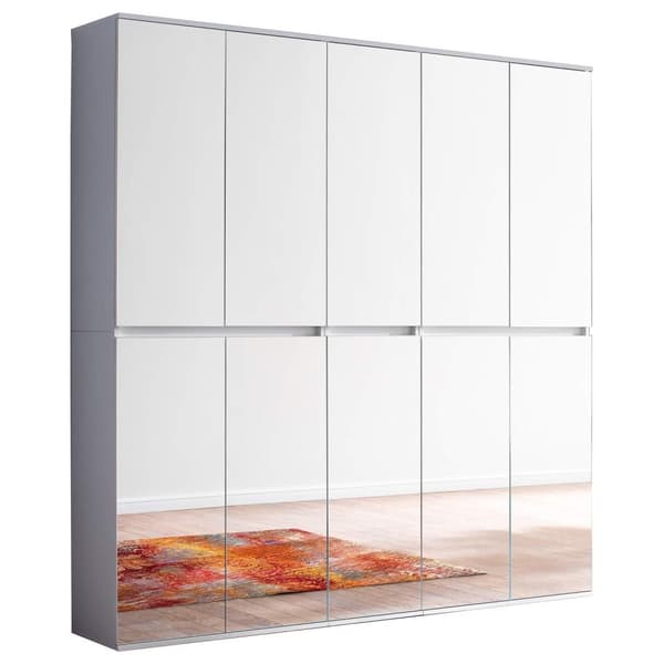 Rootz Wardrobe - Closet - Armoire - Dresser - Cabinet - Storage Unit - Organizer - White Melamine - 185 x 191 x 34 cm