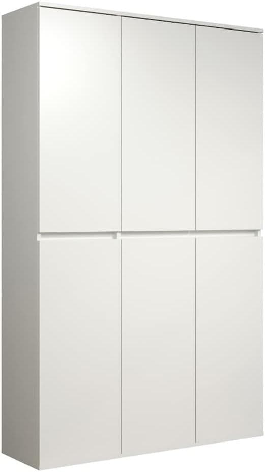 Rootz Wardrobe - Closet - Storage Cabinet - Clothes Organizer - Multi-Purpose Unit - Freestanding Dresser - Clothing Armoire - White - 111 x 191 x 34