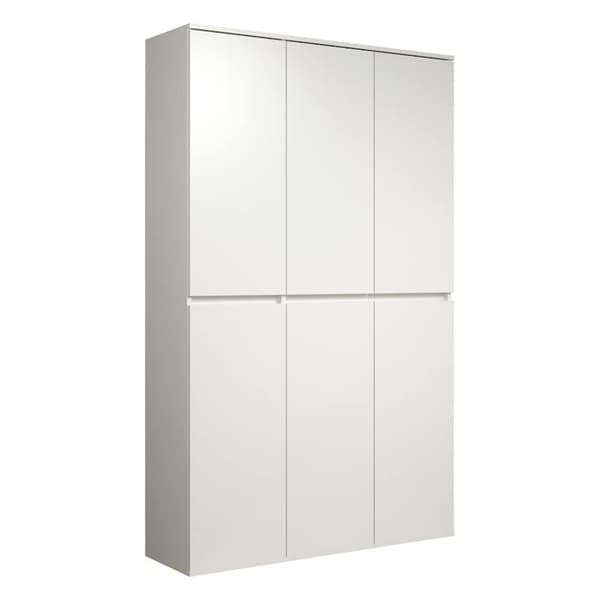 Rootz Wardrobe - Closet - Storage Cabinet - Clothes Organizer - Multi-Purpose Unit - Freestanding Dresser - Clothing Armoire - White - 111 x 191 x 34