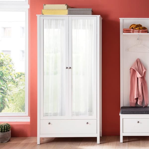 Rootz Wardrobe - Closet - Armoire - Storage Unit - Cabinet - Cupboard - Organizer - White - 92 x 192 x 38 cm