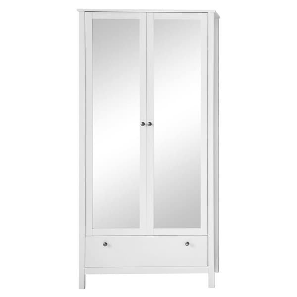 Rootz Wardrobe - Closet - Armoire - Storage Unit - Cabinet - Cupboard - Organizer - White - 92 x 192 x 38 cm