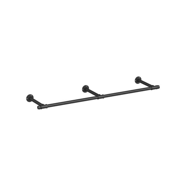 Rootz Garderobestang - Tøjstang - Væg Tøjstang - Vægmonteret Tøjstang - Hængende Tøjstativ - Sort - 30,4 x 170 x 7 cm