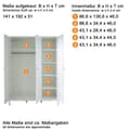 Miniatyrbillede 4 af 6: Rootz Baby Room Wardrobe - Storage Cabinet - Clothes Organizer - Nursery Furniture - Child's Closet - Dresser - White - 141 x 192 x 51 cm