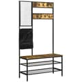 Miniatyrbild 1 av 5: Rootz Garderob - Industriell design - 1 Memo Board - Trämaterial - 1 Skobänk - 8 klädkrokar - 1 förvaringsväska - Svart + Brun - 100L x 40W x 185H cm