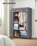 Miniatyrbillede 2 af 7: Songmics stofgarderobe, tøjopbevaringsorgan, 6 hylder, 1 skinne, grå