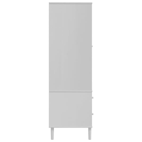 vidaXL Garderob SENJA rottinglook vit 90x55x175 cm massiv furu