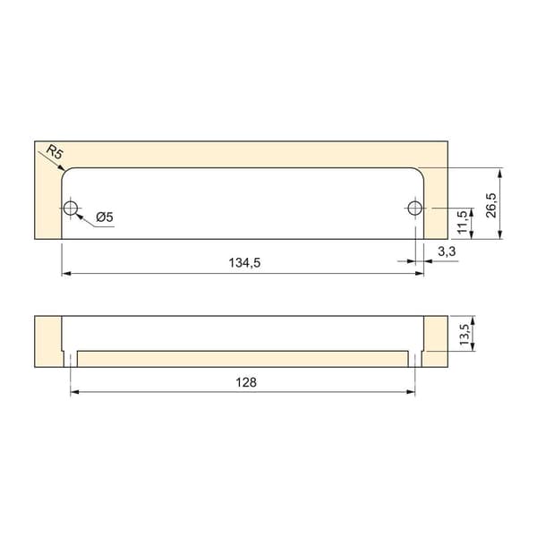 Emuca Møbelhåndtag Modena 137 Mm 10 Enheder Transparent