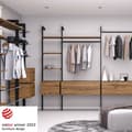 Miniatyrbild 7 av 9: Emuca Av Stöd För Trähyllor Och Hängande Bar Zero Silver
