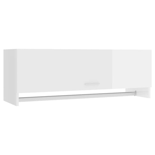 Garderob vit högglans 100x32,5x35 cm konstruerat trä
