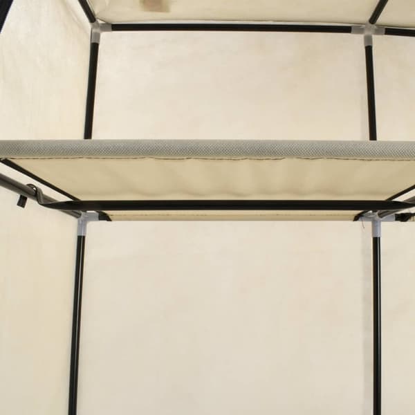 klædeskab med rum og tøjstænger 150 x 45 x 175 cm stof creme