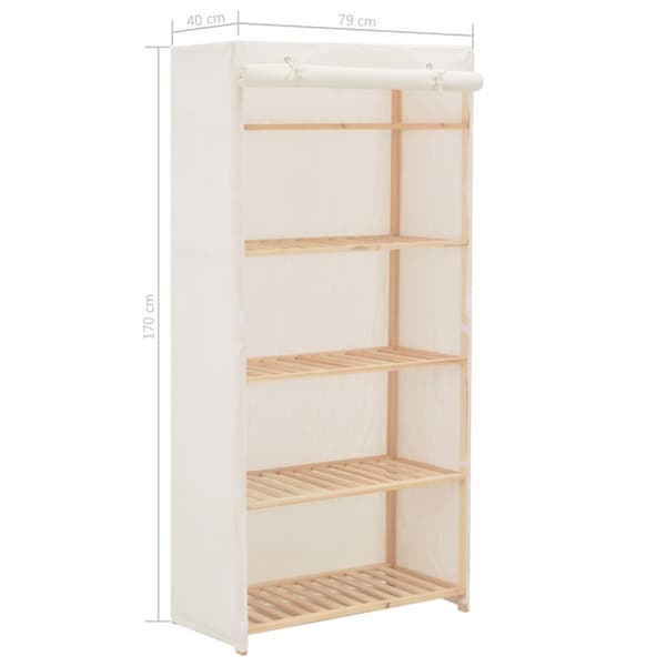 Garderob 79x40x170 cm vit tyg
