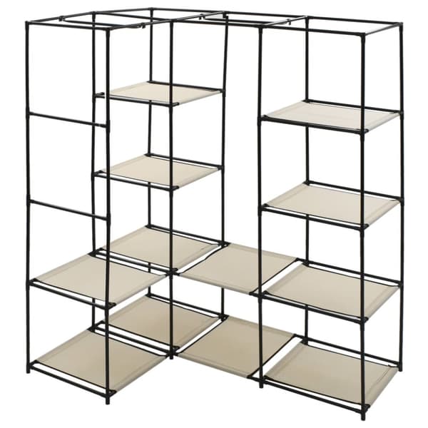 hjørneklædeskab 130x87x169 cm cremefarvet