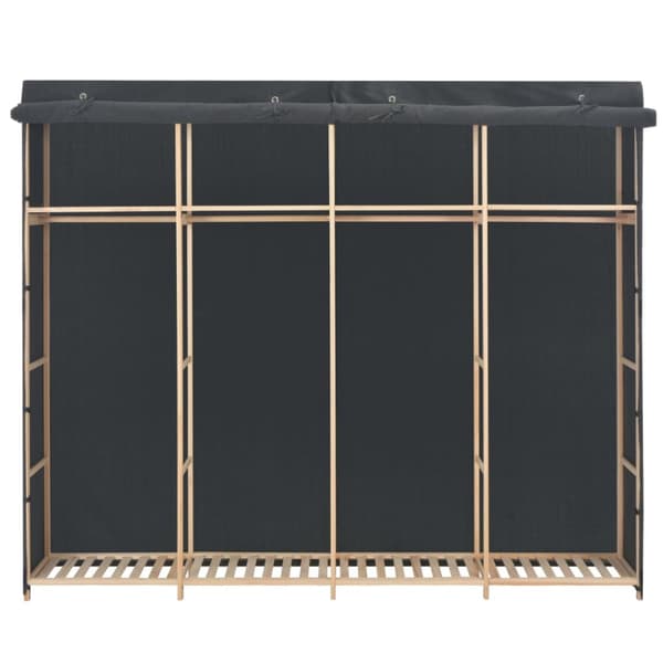 klædeskab 200 x 40 x 170 cm stof grå