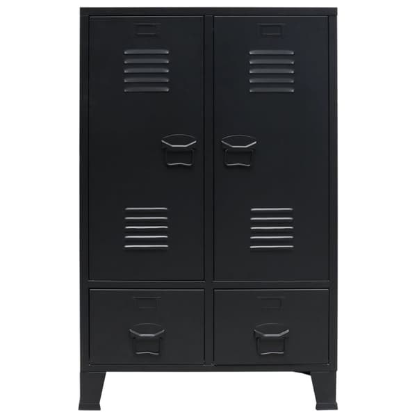 Garderob industriell stil metall 67x35x107 cm svart