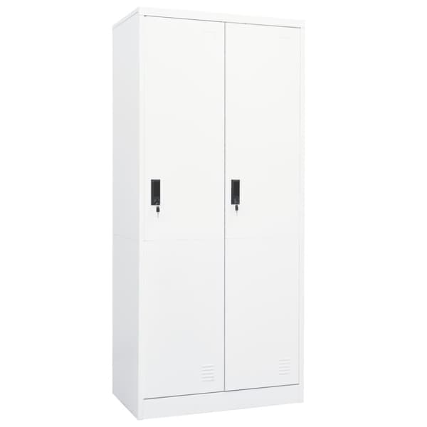 Garderob vit 80x50x180 cm stål