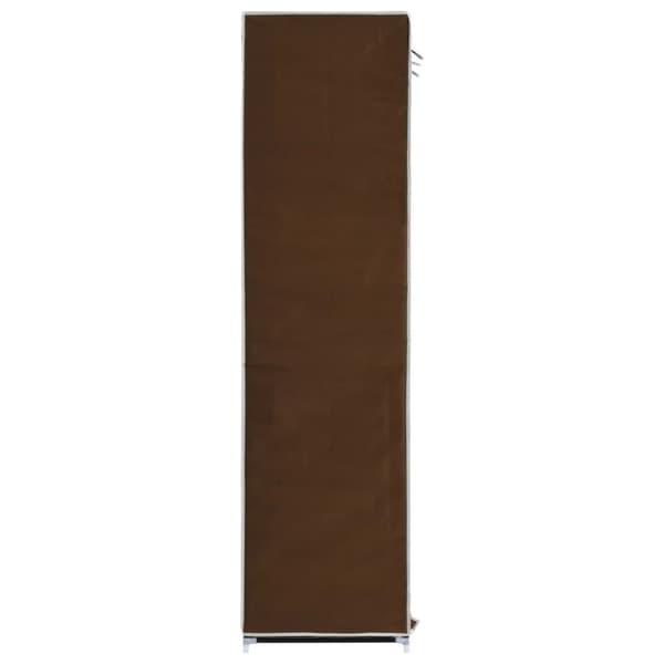 klædeskab med rum og tøjstang 150 x 45 x 175 cm stof brun