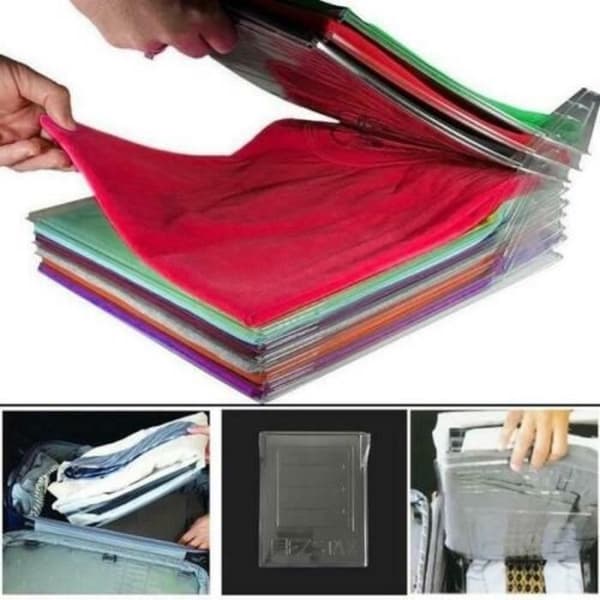 MAVURA T-Shirt Organizer - MÅNGFALD - Set med 10 - Transparent - Hållbar och återvinningsbar